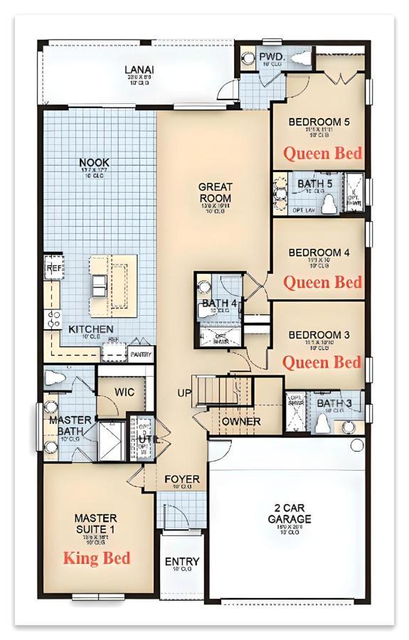 Luxury 12 Bedrooms Pool House 10 Min To Disney4630 Kissimmee Luaran gambar